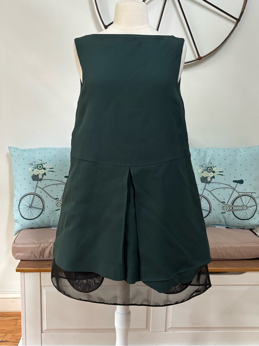 Maison Martin Margiela green shift mini cocktail dress 42 IT